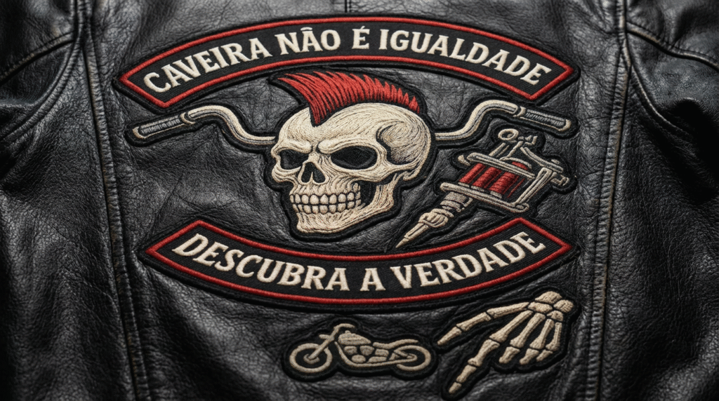 patch caveira motociclista