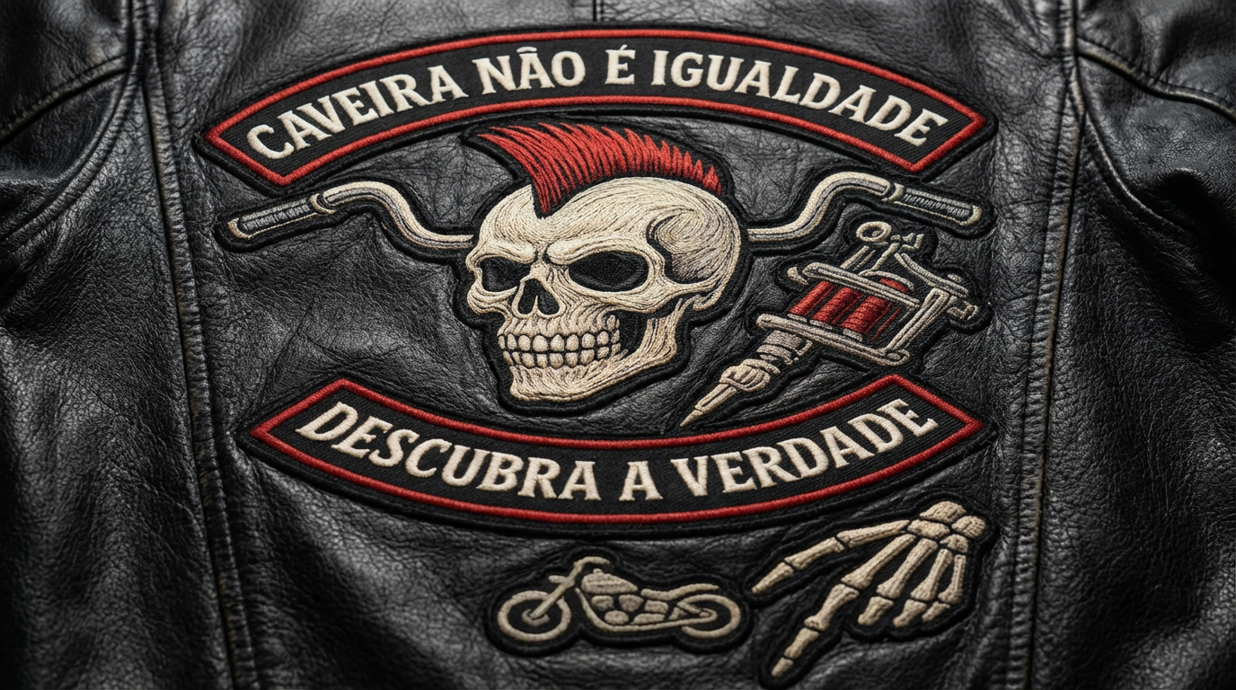 patch caveira motociclista